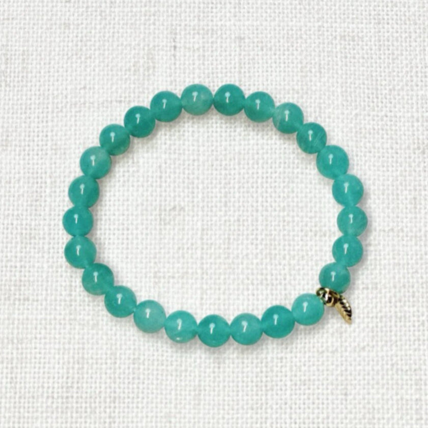 Handmade Amazonite bracelet with serene seafoam hues and energy-balancing properties