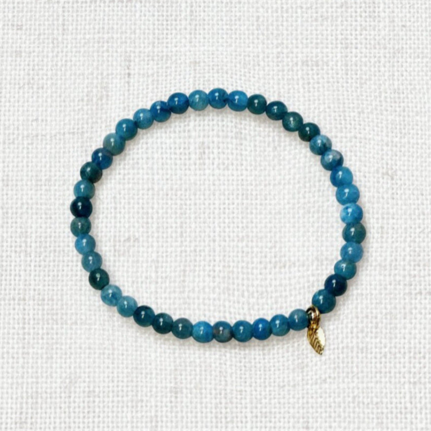Handcrafted Apatite bracelet promoting focus and self-expression