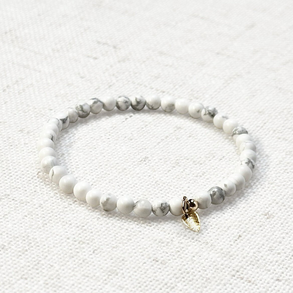 Howlite bracelet styled for meditation and inner peace