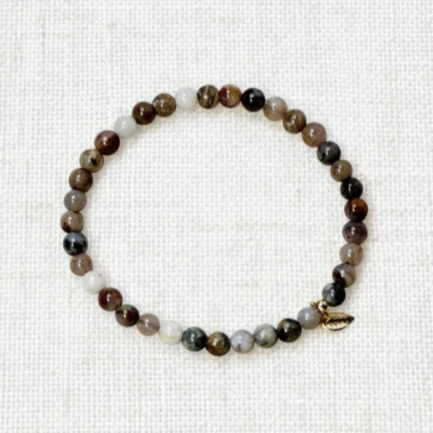 4mm pietersite energy bracelet with golden accent for clarity and transformation