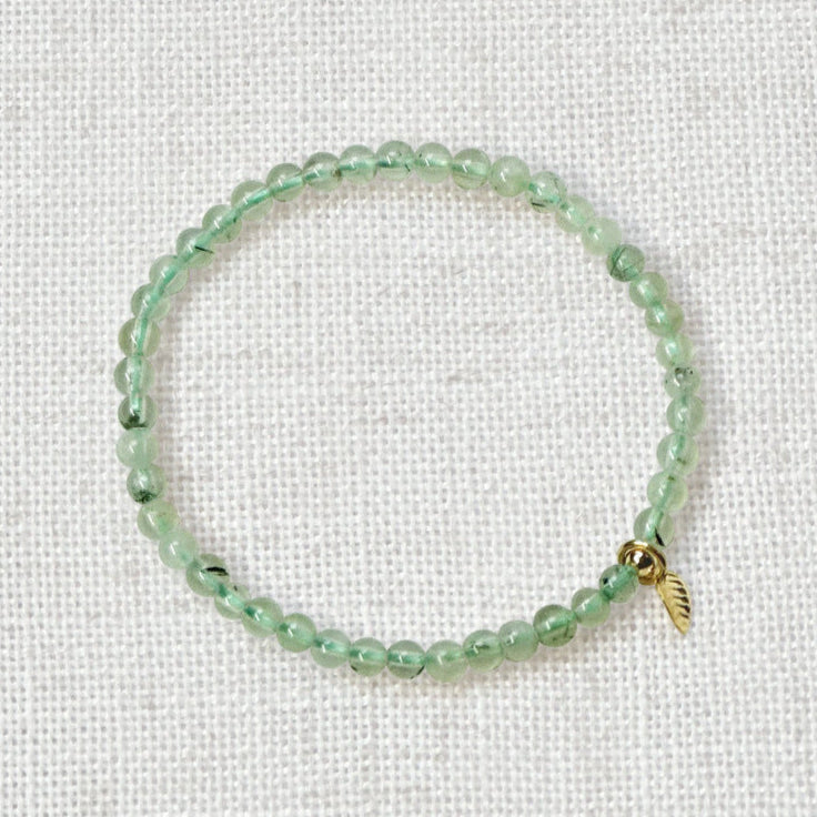 Green crystal prehnite bracelet designed for harmony, calm, and loving energy